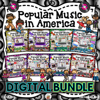 Preview of American Popular Music BUNDLE - 1920's to 1990's |Distance Learning