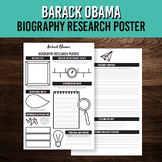 American President Biography Research Poster - Barack Obama