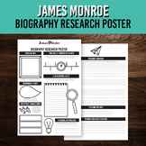 American President Biography Research Poster - James Monroe