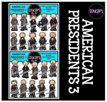 Preview of American Presidents 3 Clip Art Set {Educlips Clipart}