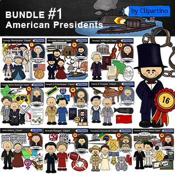 Preview of American Presidents Clip Art Bundle (American Presidents by Clipartino)