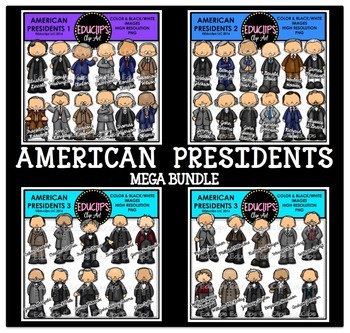 Preview of American Presidents Clip Art Mega Bundle {Educlips Clipart}