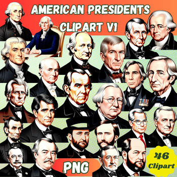 Preview of American Presidents Clipart V1 - 23 presidents