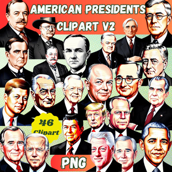 Preview of American Presidents Clipart V2 - 23 presidents