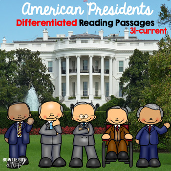 Preview of American Presidents Differentiated Reading Passages volume 3 bundle