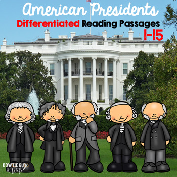 Preview of American Presidents Differentiated Reading Passages volume 1 bundle