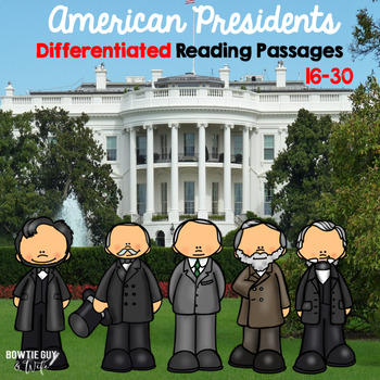 Preview of American Presidents Differentiated Reading Passages volume 2 bundle