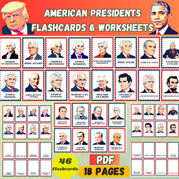 Preview of American Presidents Flashcards & Worksheets