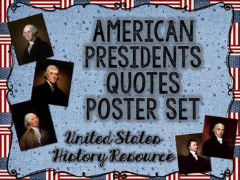 Preview of American Presidents Quotes Posters Set