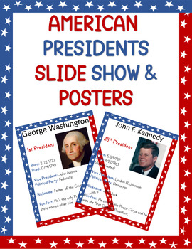 Preview of American Presidents Slide Show and Posters-Intermediate
