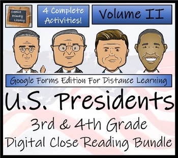 Preview of American Presidents Vol. 2 Close Reading Bundle Digital & Print 3rd & 4th Grade