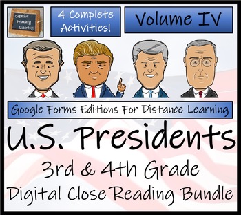 Preview of American Presidents Vol. 4 Close Reading Bundle Digital & Print 3rd & 4th Grade