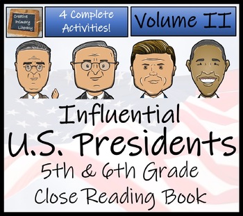 Preview of American Presidents Volume 2 Close Reading Comprehension Book | 5th & 6th Grade