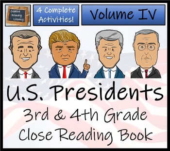 Preview of American Presidents Volume 4 Close Reading Comprehension Book | 3rd & 4th Grade