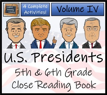 Preview of American Presidents Volume 4 Close Reading Comprehension Book | 5th & 6th Grade