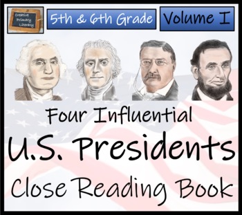 Preview of American Presidents Volume I Close Reading Comprehension Book | 5th & 6th Grade