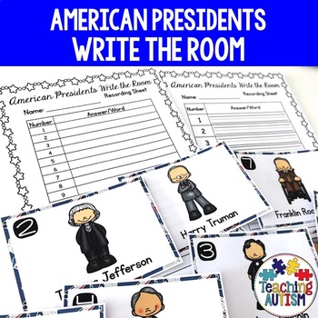 Preview of Presidents Day Write the Room American Presidents
