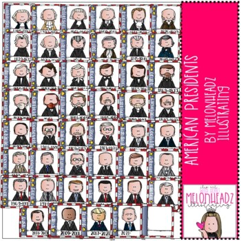 Preview of American Presidents clip art - COMBO PACK- by Melonheadz
