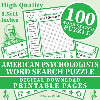 Preview of American Psychologists Word Search Puzzle Worksheet Activity