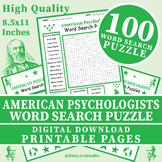 American Psychologists Word Search Puzzle Worksheet Activity