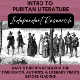 American Puritan / Colonial Literature Pre-Reading Research Notes