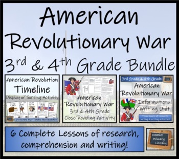 Preview of American Revolution | Timeline Close Reading & Writing Bundle | 3rd & 4th Grade