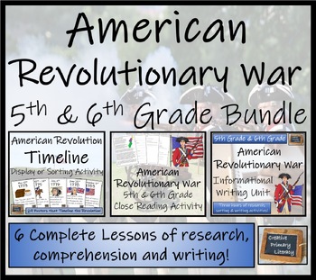 Preview of American Revolution Display Close Reading & Writing Bundle 5th Grade & 6th Grade