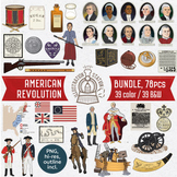 American Revolution 78 Pc. Clip Art Bundle, Colonial Ameri