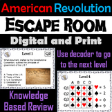 American Revolution Activity Escape Room Social Studies: R