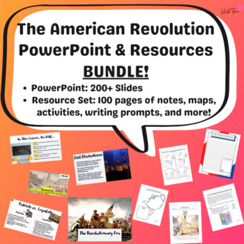 Preview of American Revolution BUNDLE: PowerPoint (200+ Slides) & 100 pages of Resources