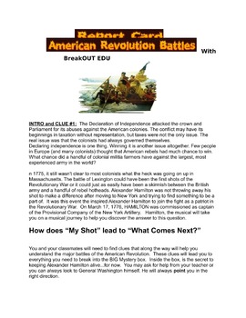 American Revolution Battles BreakOut Room by Teaching 