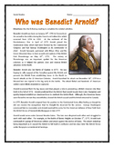 American Revolution - Benedict Arnold - Reading and Questi