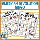American Revolution Bingo Game - U.S. History Revolutionary War