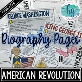 American Revolution Biography Pages for Student Research