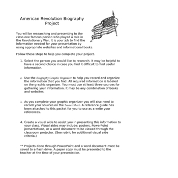 Preview of American Revolution Biography Project