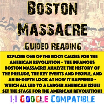 Preview of American Revolution - Boston Massacre Guided Reading!