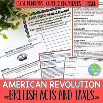 Preview of American Revolution British Acts & Taxes