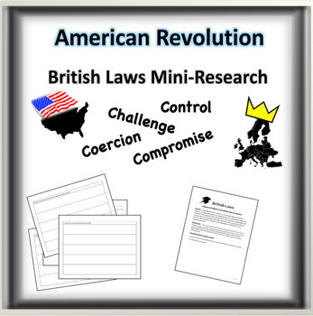 Preview of American Revolution: British Laws Mini-Research