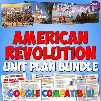 Preview of American Revolution Unit Plan Bundle: Activities, Projects, Map, & Lessons