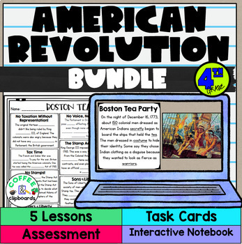 Preview of American Revolution Bundle: Lessons, Activities, Test and Timeline (SS4H1)