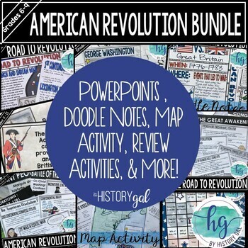 Preview of American Revolution Bundle of Doodle Notes, Maps, Activities, Lessons & More