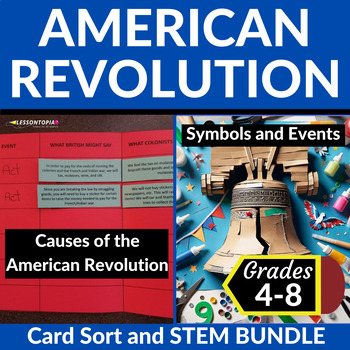 Preview of American Revolution Card Sort and STEM Activities Bundle