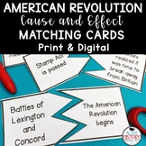 American Revolution Cause and Effect Matching Cards STAAR 