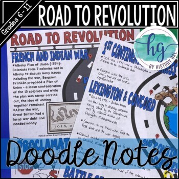Preview of American Revolution: Causes of the Revolution Doodle Notes & Digital Notes