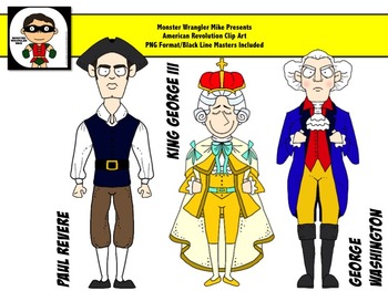 Preview of American Revolution Characters Clip Art Set