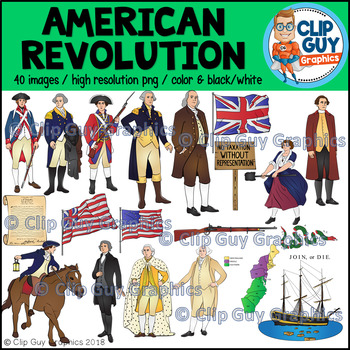 Preview of American Revolution Clip Art Bundle {Clip Guy Graphics ClipArt}