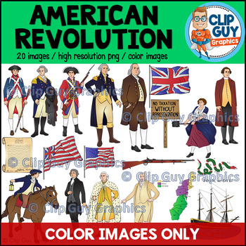 Preview of American Revolution Clip Art Bundle - COLOR IMAGES ONLY {Clip Guy Graphics}