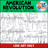 American Revolution Clip Art Bundle - LINE ART IMAGES ONLY