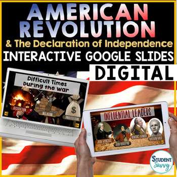Preview of American Revolution & Declaration of Indepedence Distance Learning Google Slides
