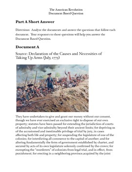 revolutionary war document based question essay answers